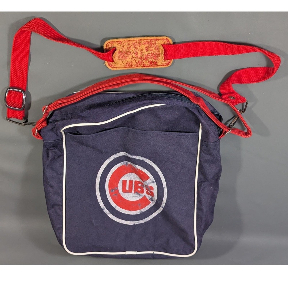 Vintage United Airlines Chicago Cubs Flight Bag Navy Blue Messenger Travel Bag